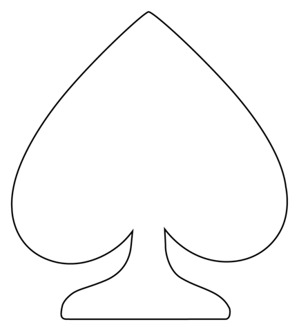 Spade Suit Emoji Coloring Page